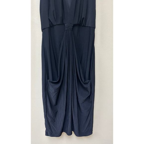Nine West Black Origami V-Neck Ruched Sleeveless Workwear Cocktail Dress Size 2 - Picture 6 of 11
